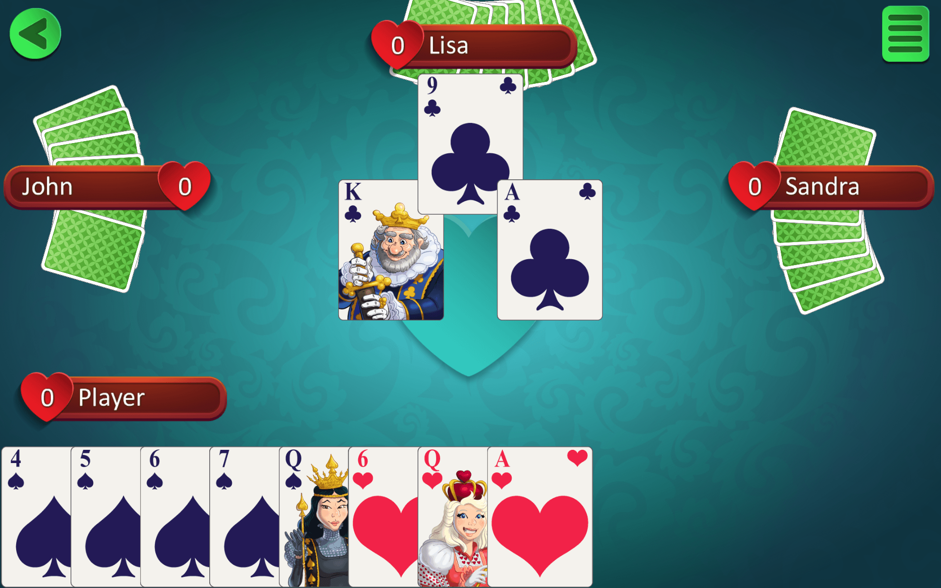 hearts card game for visually impaired online